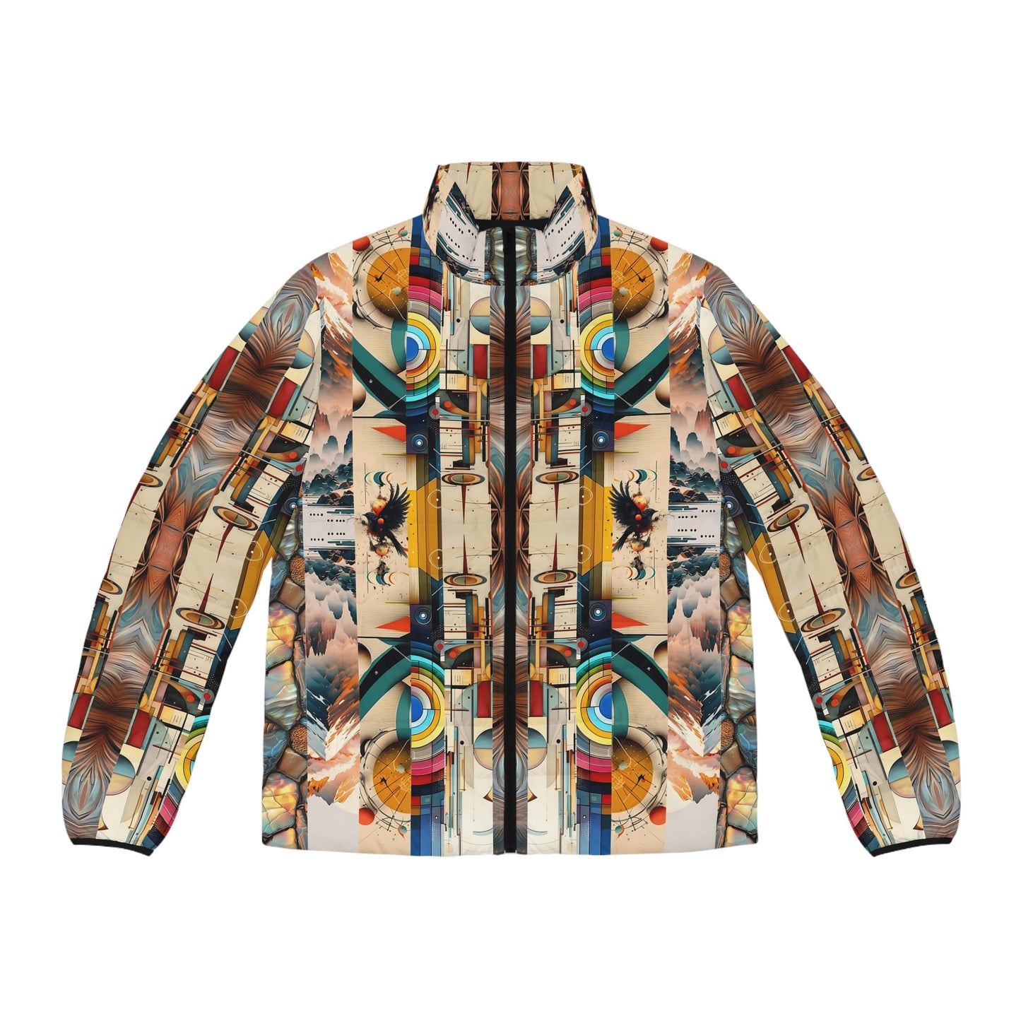 Men's Puffer Jacket - Kaleidoscope Design Printify