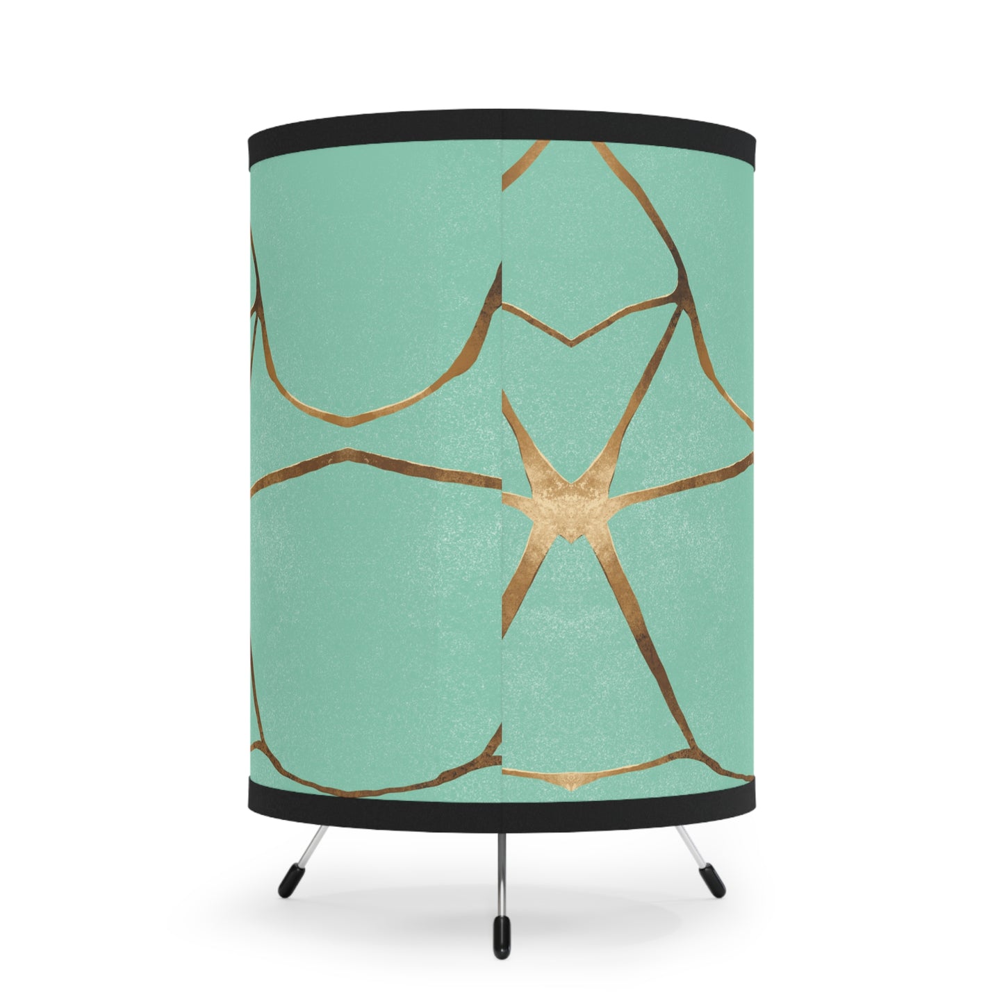Lamp Tripod, Gold Flake and Teal Design, US\CA Plug Printify