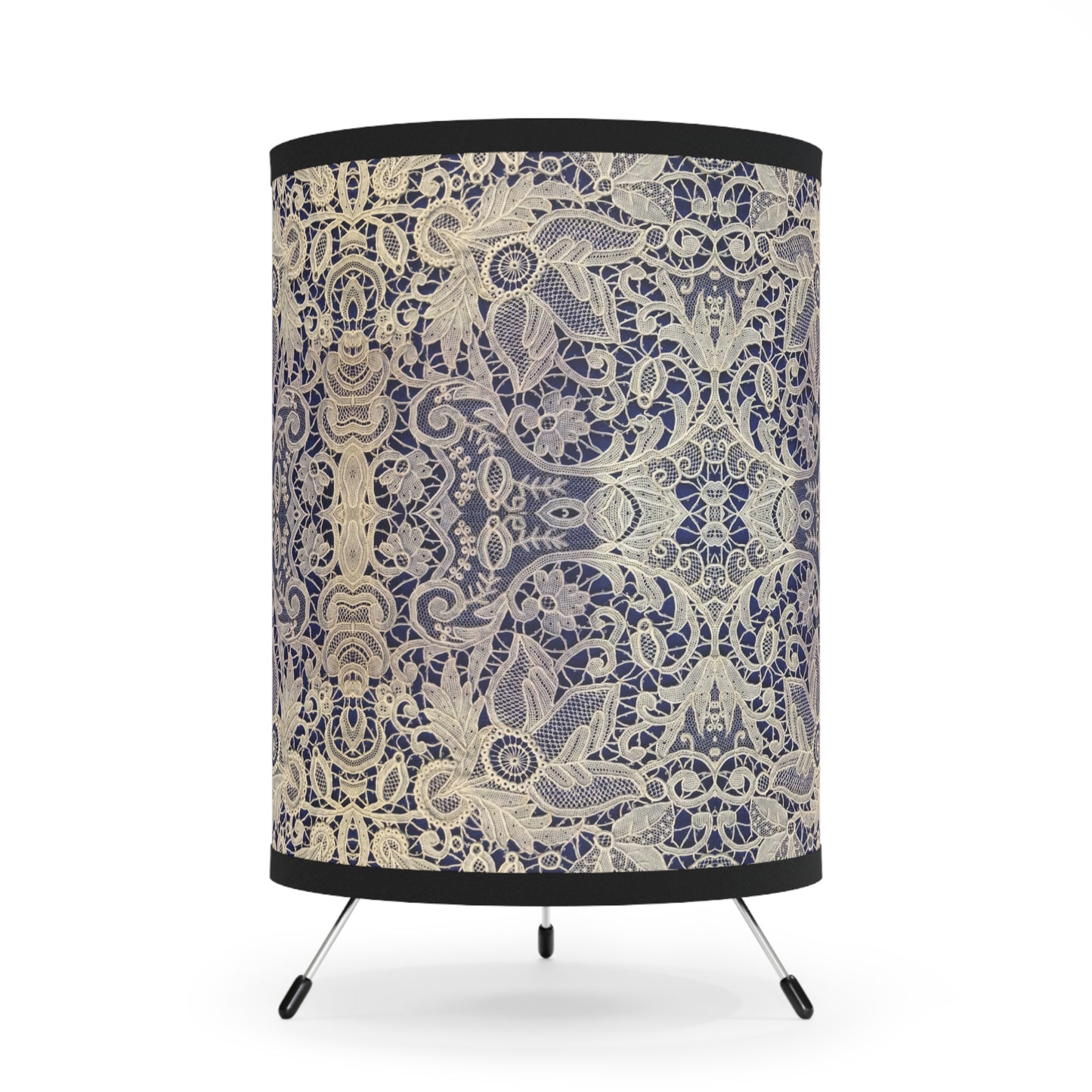 Victorian High Tea Lacey Tripod Lamp with High-Res Printed Shade, US\CA plug Printify