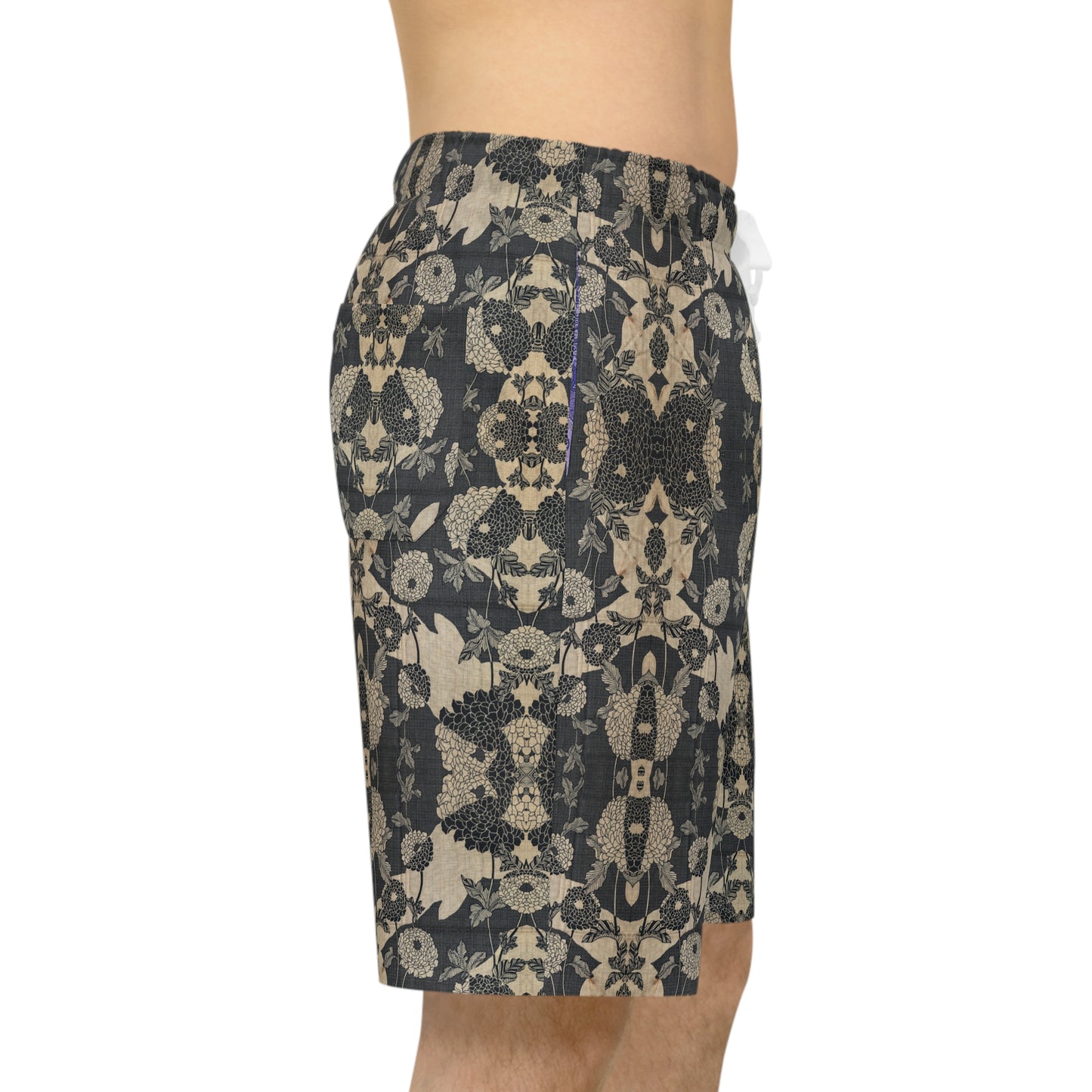 Black & Gold Men's Athletic Shorts - Cozy Activewear Printify