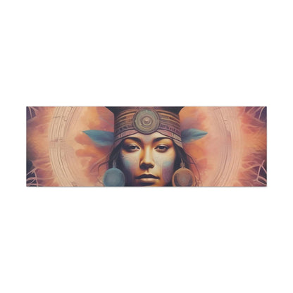 Vibrant Psychedelic Native Elk Goddess Canvas Print - Unique Wall Art Printify