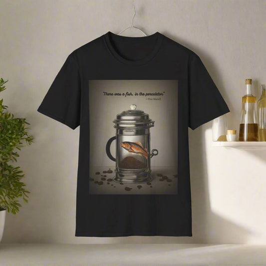 Twin Peaks Inspired Graphic Tee - 'Fish in The Percolator' Unisex, Inspired by Pete Coffee And Fishing Printify