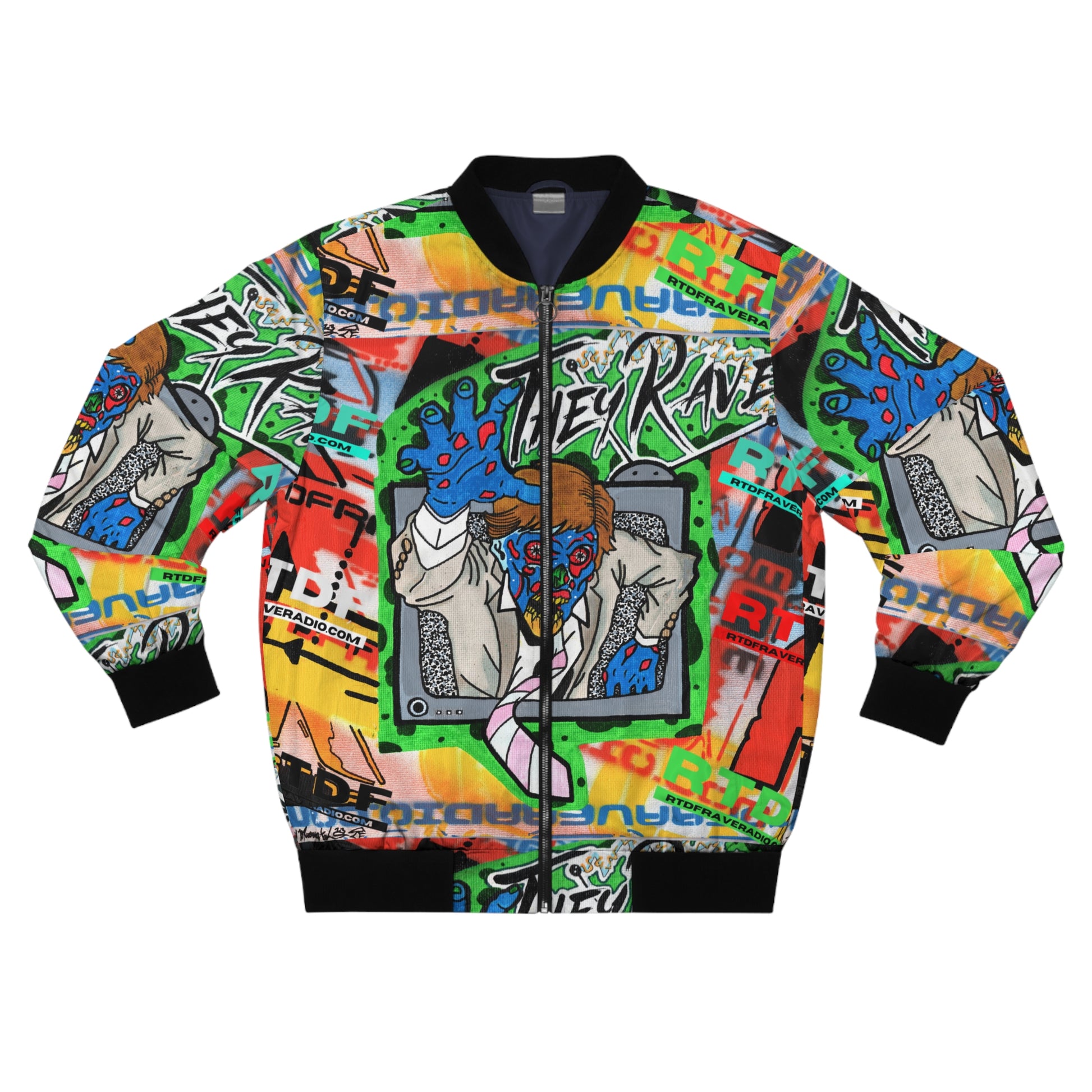 RTDFRAVERADIO THEY RAVE Bomber Jacket Printify