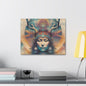 Vibrant Psychedelic Elk Goddess Art Print - Native American Inspired Decor Printify