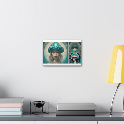 Teal Peacock Mushroom Goddess Decorative Wall Art Printify