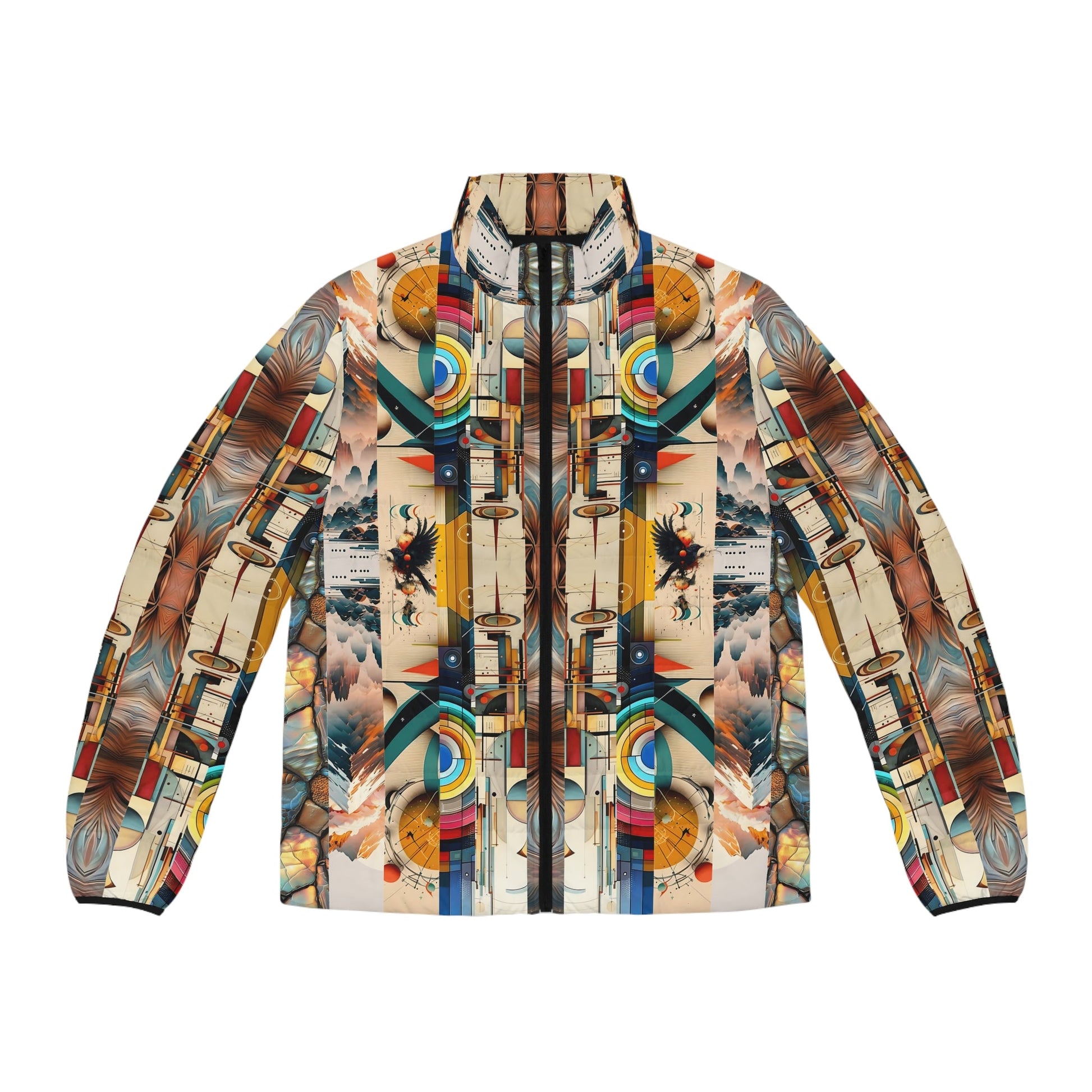 Men's Puffer Jacket - Kaleidoscope Design Printify