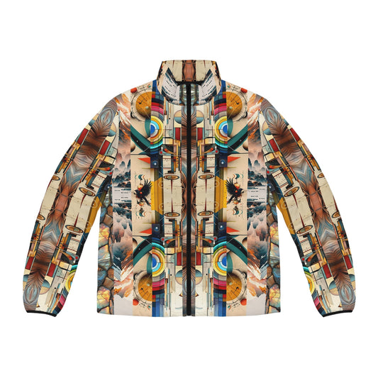 Men's Puffer Jacket - Kaleidoscope Design Printify