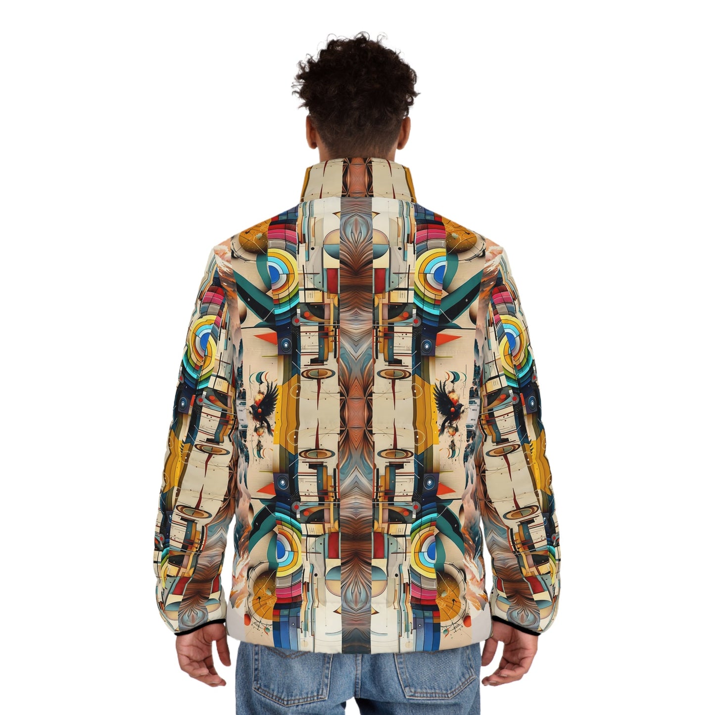 Men's Puffer Jacket - Kaleidoscope Design Printify