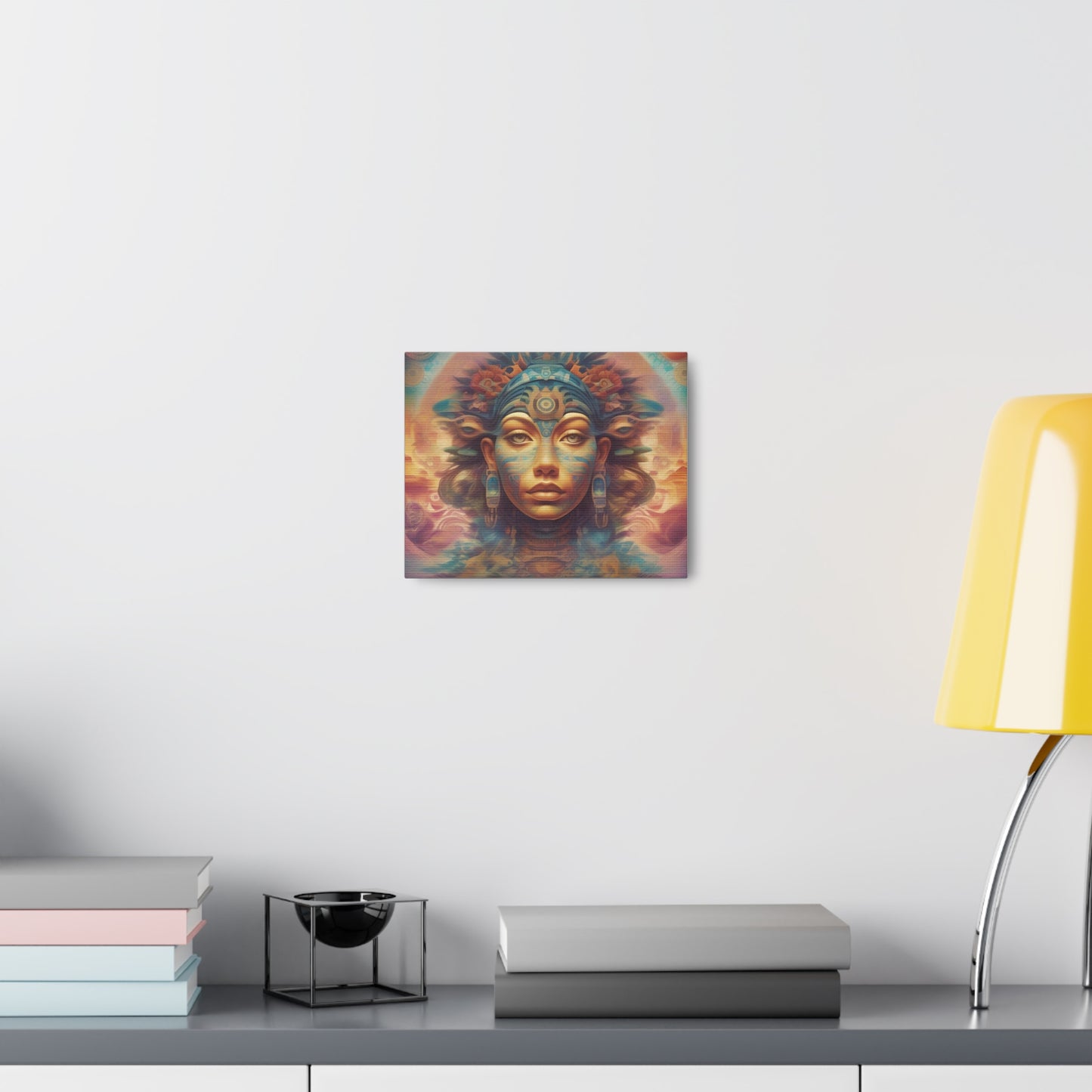 Vibrant Psychedelic Mayan Art Goddess Canvas Print - Unique Wall Art Printify