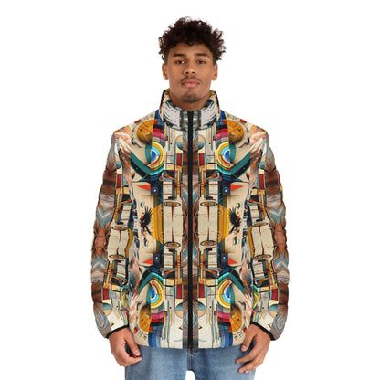 Men's Puffer Jacket - Kaleidoscope Design Printify