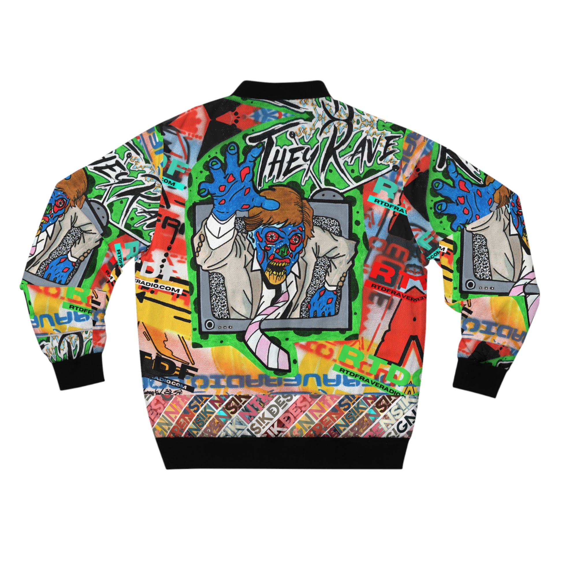 RTDFRAVERADIO THEY RAVE Bomber Jacket Printify