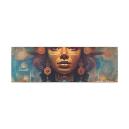 Vibrant Psychedelic Mayan Jaguar Goddess Canvas Print - Unique Wall Art Printify