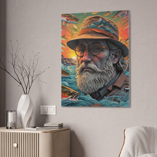 "The Fisherman's Odyssey: Reflections of Time and Nature" Printify