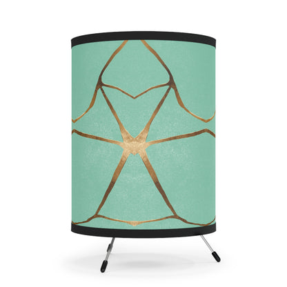 Lamp Tripod, Gold Flake and Teal Design, US\CA Plug Printify