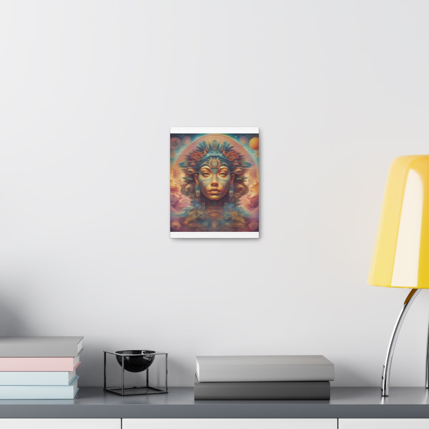 Vibrant Psychedelic Mayan Art Goddess Canvas Print - Unique Wall Art Printify