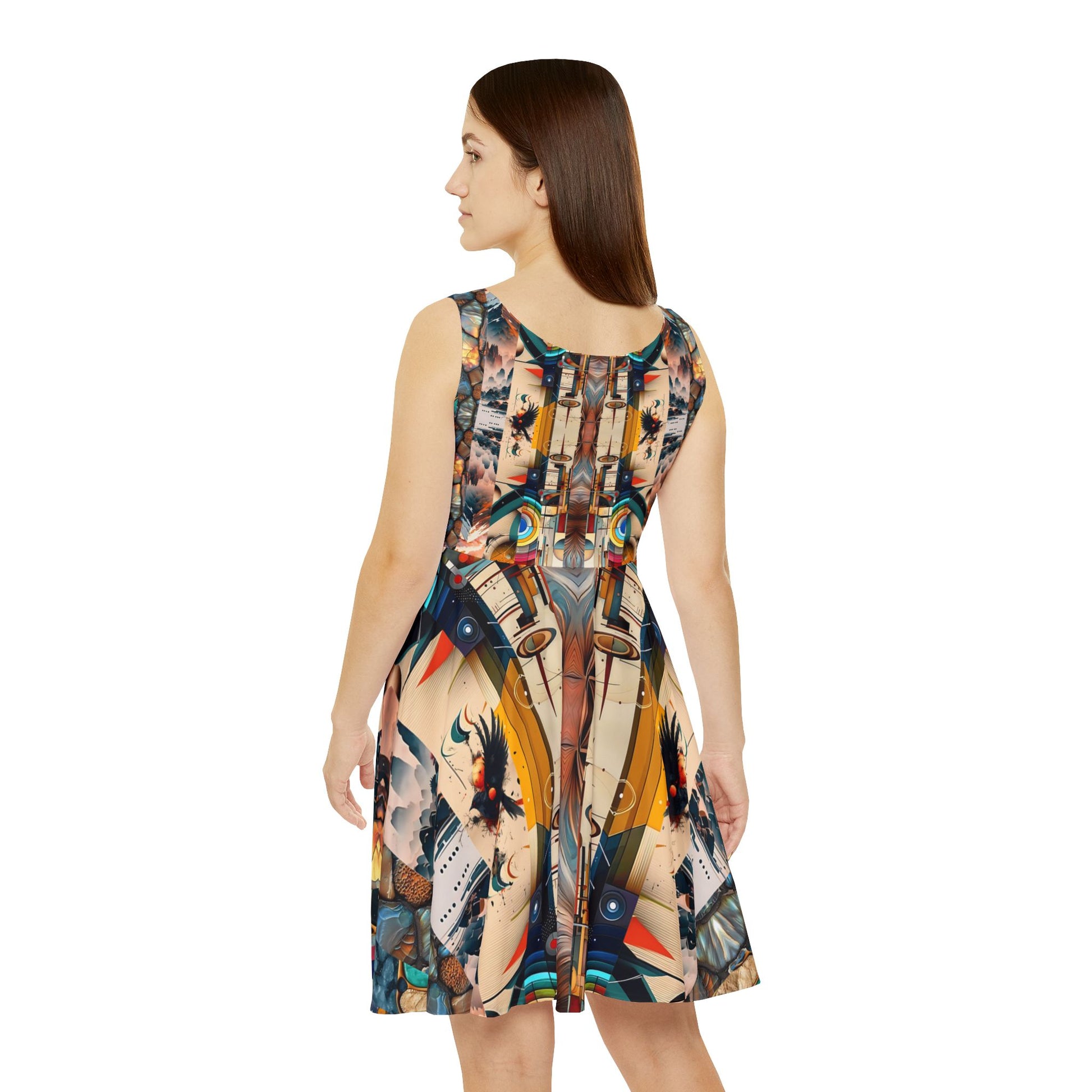 "Vibrant Asymmetrical Art Skater Dress – The Ultimate Expression of Style and Comfort" Printify