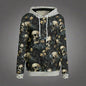 Gothic Skull Floral Hoodie - Women's Hoodie Yoycol