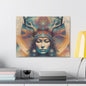 Vibrant Psychedelic Elk Goddess Art Print - Native American Inspired Decor Printify