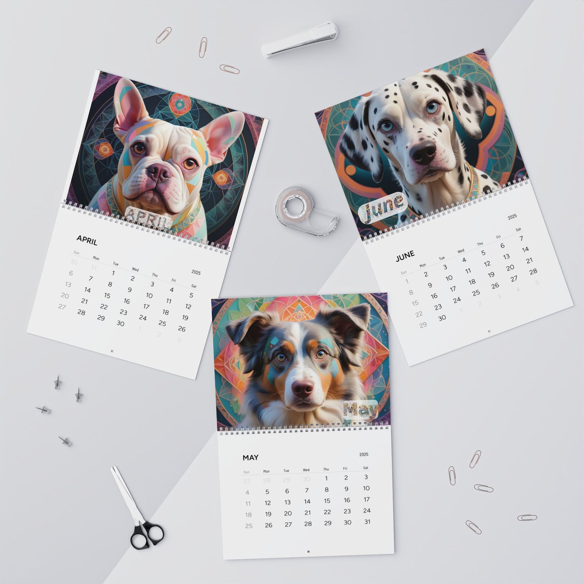 2025 Ntrensik Designs - Sacred Geometry Dog Calendar Printify