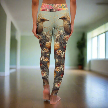 Comfortable Yoga Leggings, Colorful Leggings Design, Bird Leggings, Yoga Stretch Pants, Leggings Nature Yoga Pants. Printify