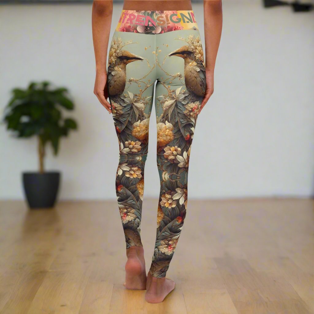 Comfortable Yoga Leggings, Colorful Leggings Design, Bird Leggings, Yoga Stretch Pants, Leggings Nature Yoga Pants. Printify