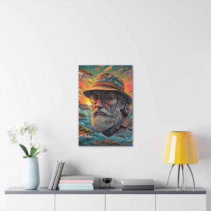 "The Fisherman's Odyssey: Reflections of Time and Nature" Printify