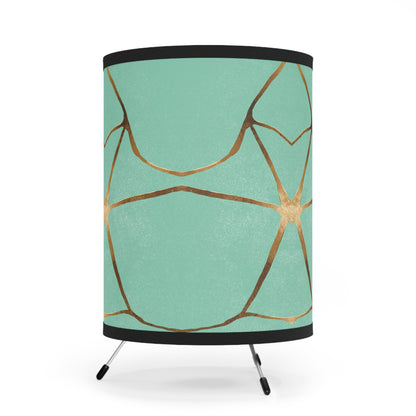 Lamp Tripod, Gold Flake and Teal Design, US\CA Plug Printify