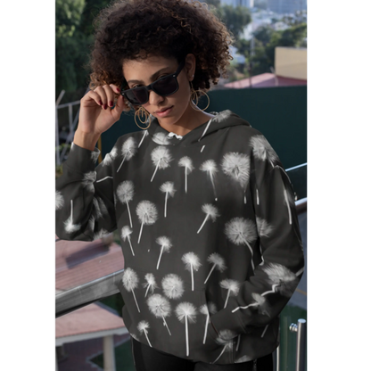 Dandelion Flower Stencil Unisex Hoodie Printify